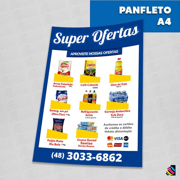 Panfleto Folder Flyer A4 Gráfica Madri Centro Palhoça