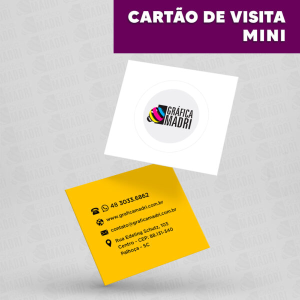Cartão de Visita Mini - Gráfica Madri Centro Palhoça SC -
