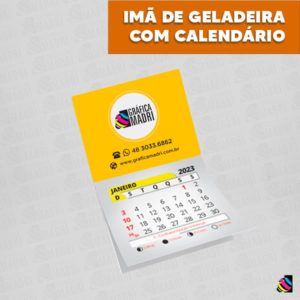 Imã de Geladeira Com Calendário Gráfica Madri Centro Palhoça