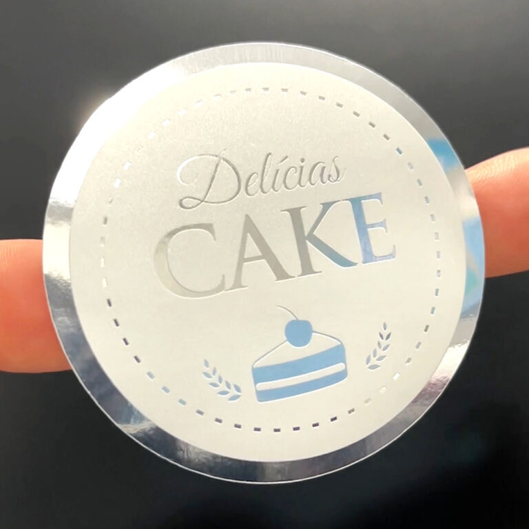 Adesivo BOPP Metalizado Prateado com Impressão Branca UV - Adesivo Premium - Gráfica Madri - Florianópolis - Palhoça -Santa Catarina - 1 A