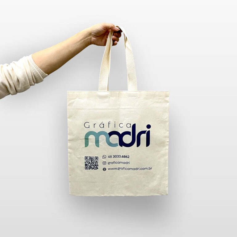 Ecobag Personalizada de Tecido Canvas - Sacola Ecológica de Alta Resistência - Gráfica Madri - Palhoça - Florianópolis - Santa Catarina - 01