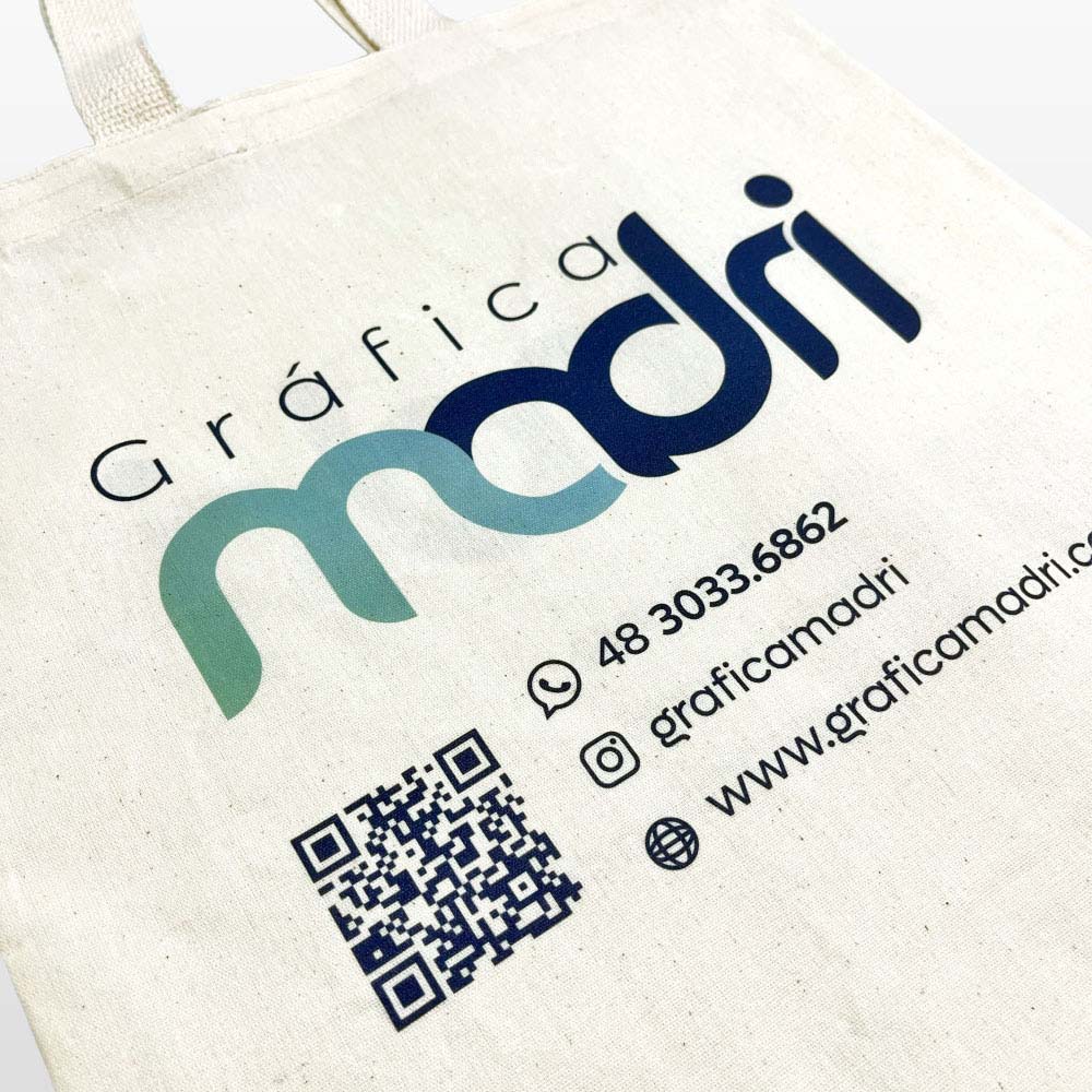 Ecobag Personalizada de Tecido Canvas - Sacola Ecológica de Alta Resistência - Gráfica Madri - Palhoça - Florianópolis - Santa Catarina - 02