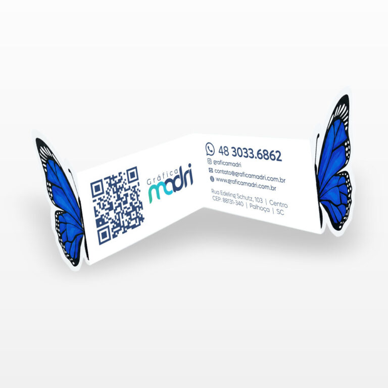 Cartão para Retrovisor e Porta Personalizado - Cartão Borboleta -Gráfica Madri - Palhoça - Impressão Offset - Impressão Digital - 01