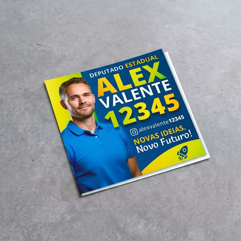 Adesivo Vinil Quadrado Eleições 2026 - Diversos Tamanhos de Alta Resistência - Gráfica Madri - Impressão - Palhoça - Florianópolis