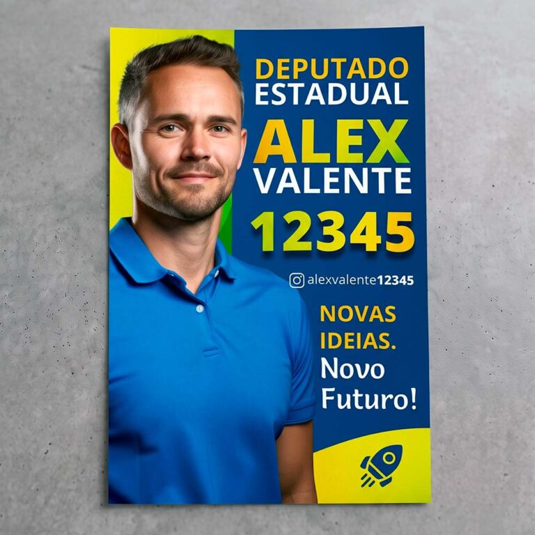 Cartaz A3 Eleições 2026 Personalizado - Formato 30x45 cm - Eleições 2026 - Gráfica Madri - Impressão - Palhoça - Florianópolis