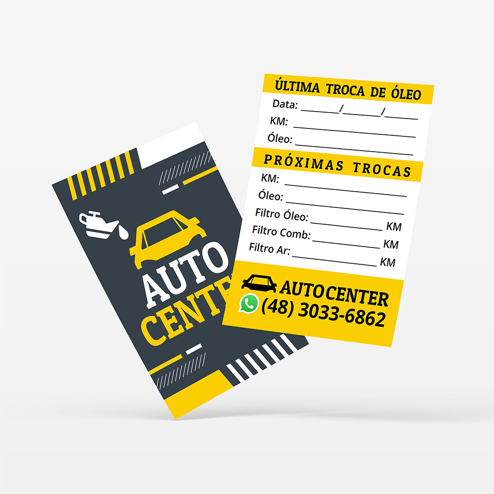 Adesivo Troca de Óleo 7x5 - Impressão Digital - Gráfica Madri - Palhoça - Florianópolis - Santa Catarina
