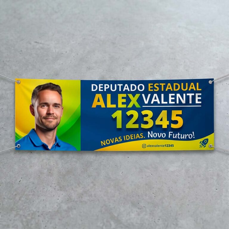 Lona Eleições 2026 Personalizada - Diversos Prazos e Tamanhos - Horizontal - Eleições 2026 - Gráfica Madri - Impressão - Palhoça - Florianópolis
