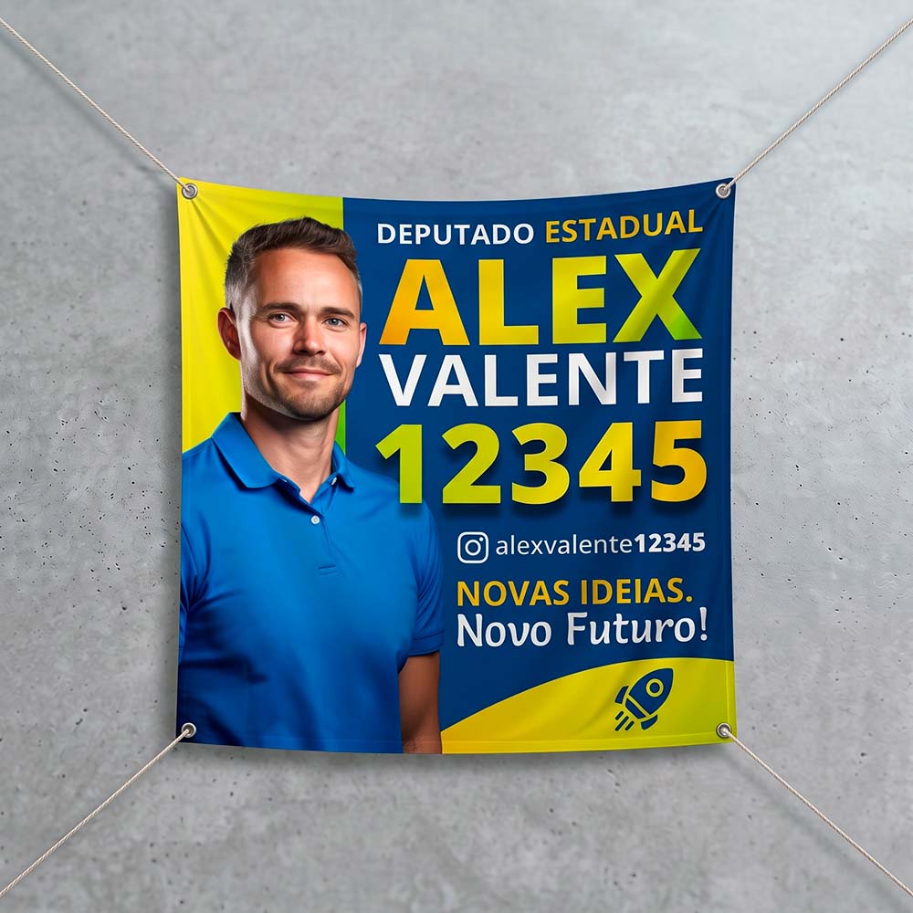 Lona Eleições 2026 Personalizada - Diversos Prazos e Tamanhos - Quadrada- Eleições 2026 - Gráfica Madri - Impressão - Palhoça - Florianópolis