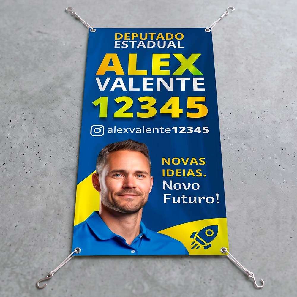 Lona Eleições 2026 Personalizada - Diversos Prazos e Tamanhos - Vertical - Eleições 2026 - Gráfica Madri - Impressão - Palhoça - Florianópolis
